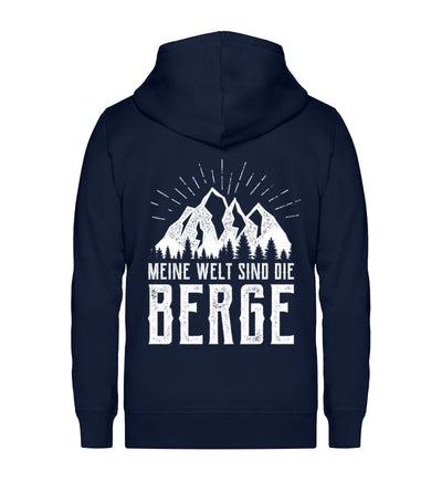 Meine Welt sind die Berge - Unisex Premium Organic Sweatjacke berge Navyblau