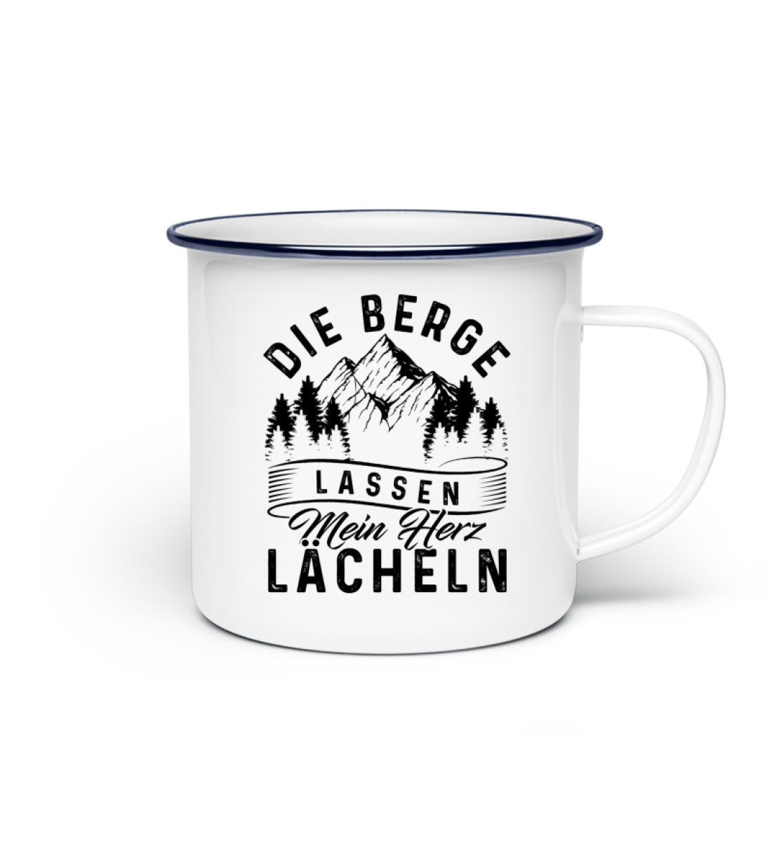 Die Berge mein herz Lacheln - Emaille Tasse berge