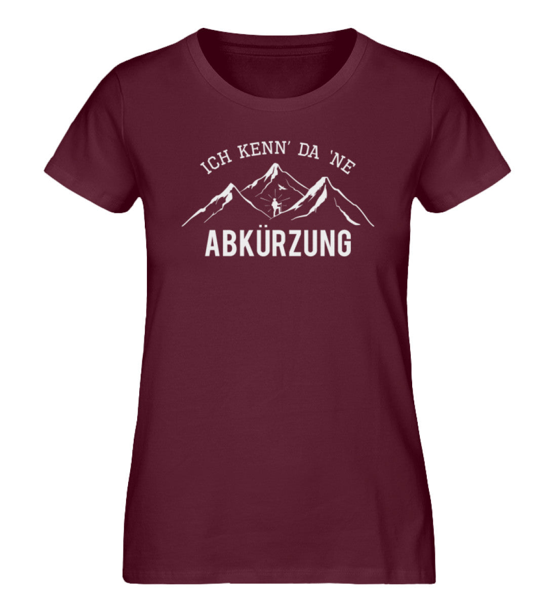 Ich kenne da ne Abkürzung - Damen Premium Organic T-Shirt berge wandern Weinrot