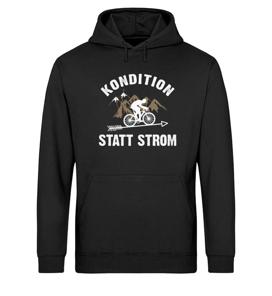 Kondition statt Strom - Unisex Organic Hoodie fahrrad mountainbike Schwarz