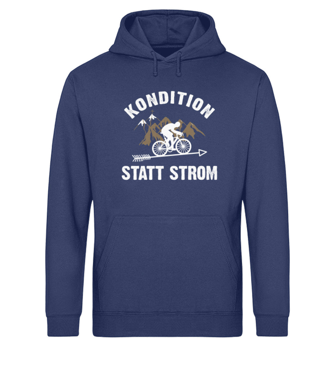 Kondition statt Strom - Unisex Organic Hoodie fahrrad mountainbike Navyblau