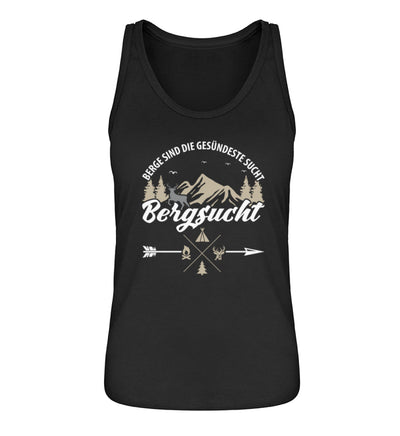 Bergsucht - Damen Organic Tanktop berge klettern Schwarz