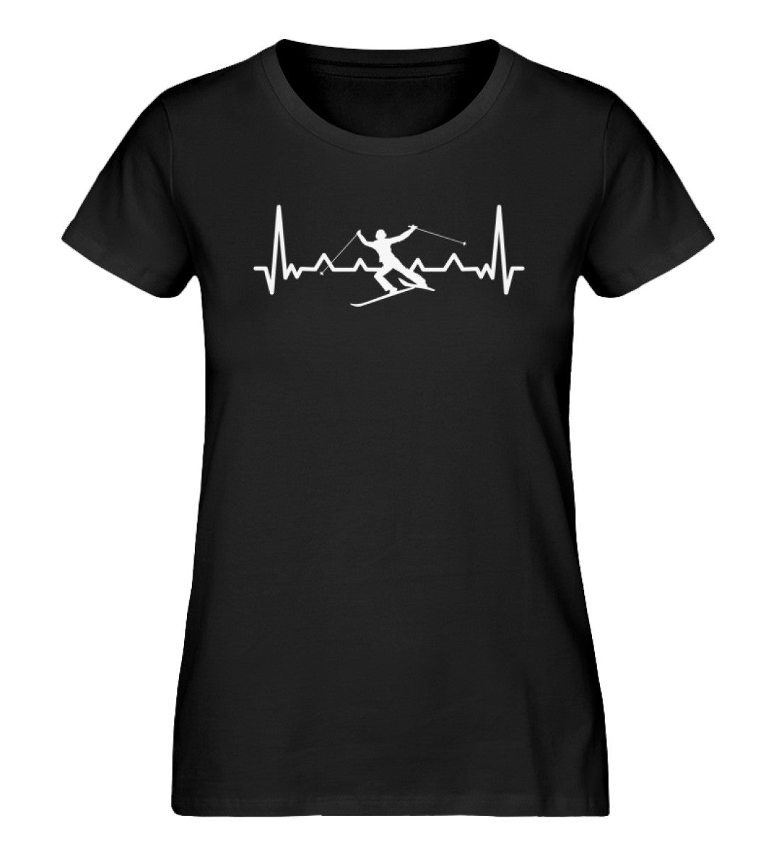 Herzschlag Ski - Damen Organic T-Shirt ski Schwarz