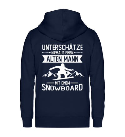 Unterschätze niemals einen Alter Mann ~ - Unisex Premium Organic Sweatjacke Navyblau