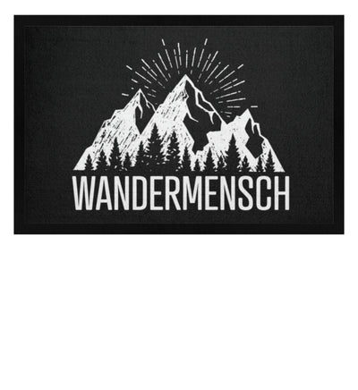 Der Wandermensch - Fußmatte mit Gummirand berge wandern Schwarz