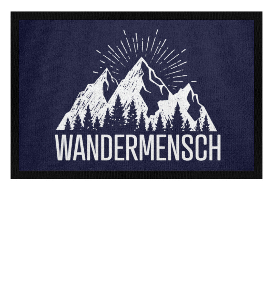 Der Wandermensch - Fußmatte mit Gummirand berge wandern Navy