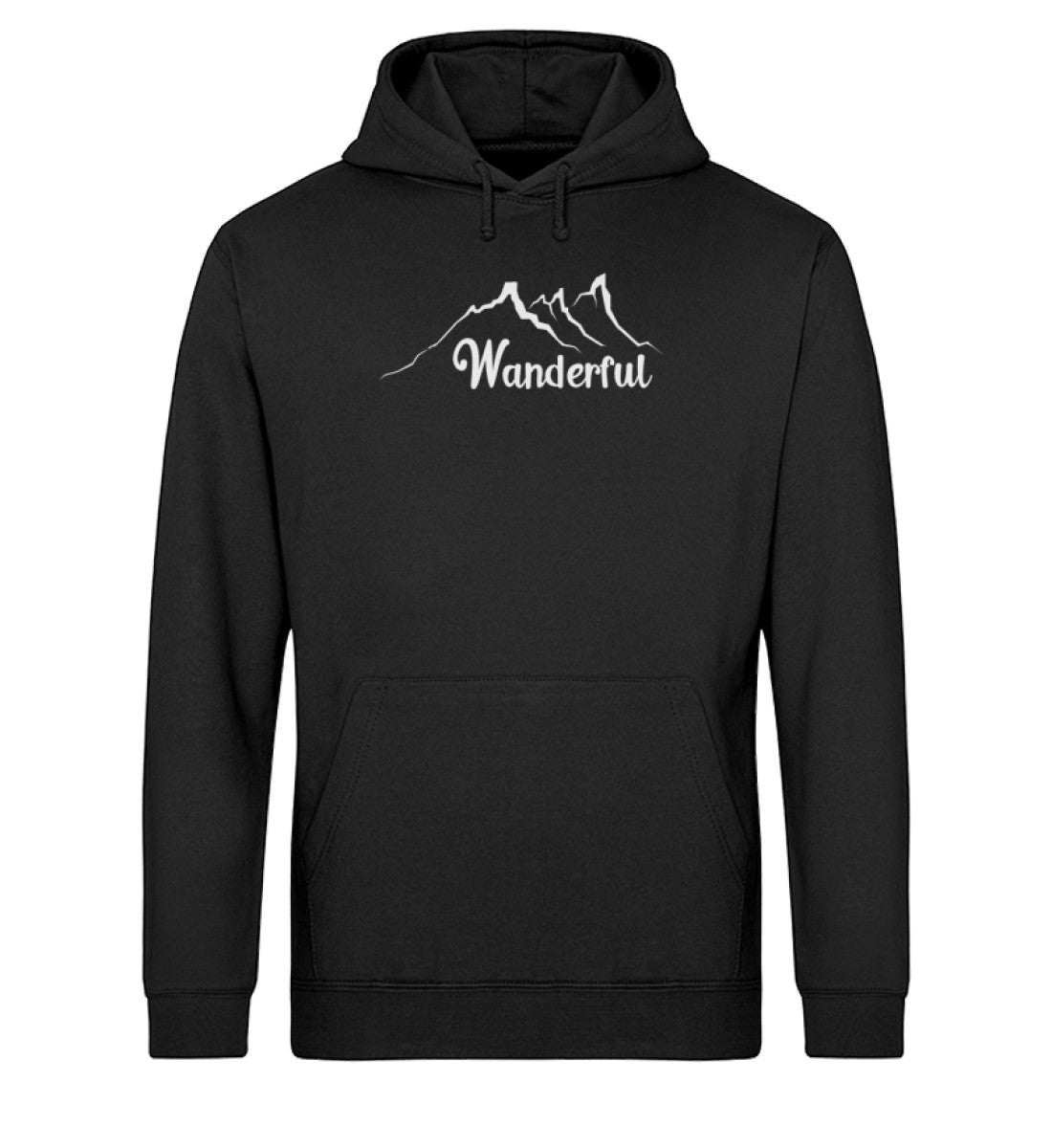 Wanderful - Unisex Organic Hoodie wandern Schwarz