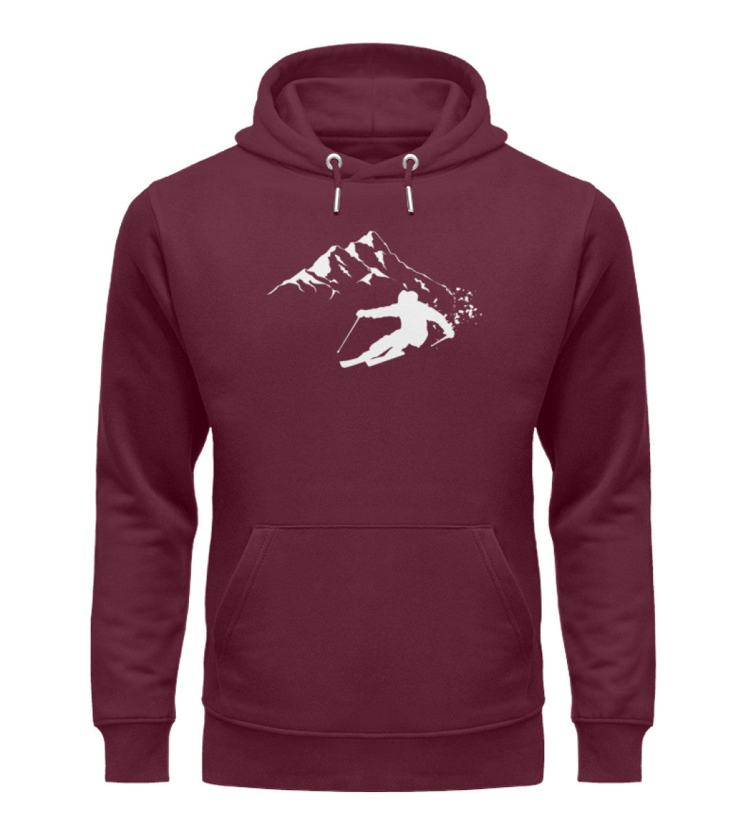 Tiefschnee Skier - Unisex Premium Organic Hoodie Weinrot