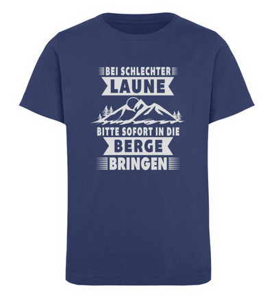 Bitte sofort in die Berge bringen - Kinder Premium Organic T-Shirt berge wandern Navyblau