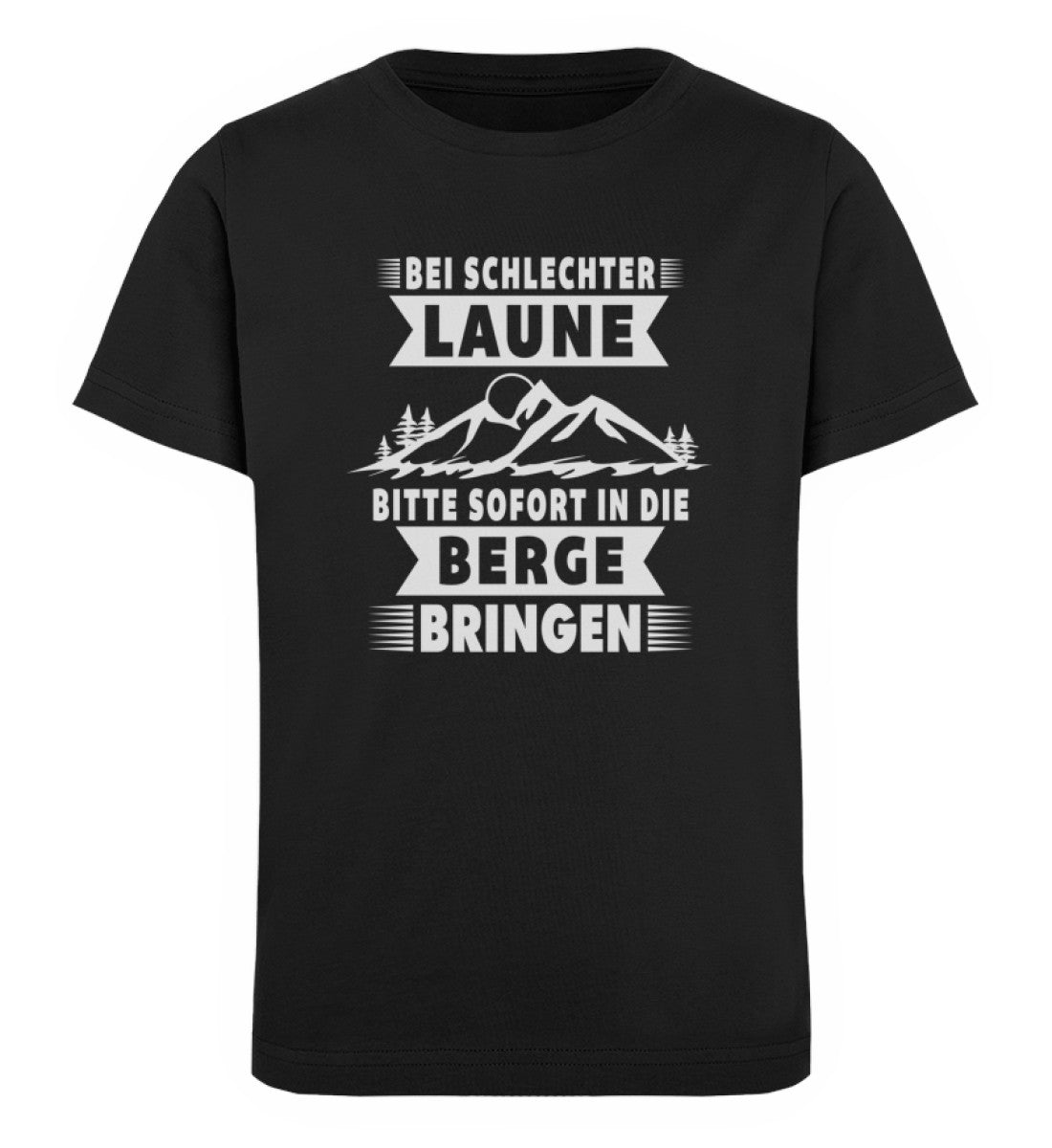 Bitte sofort in die Berge bringen - Kinder Premium Organic T-Shirt berge wandern Schwarz