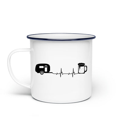 Camping und Bier - Emaille Tasse camping Default Title