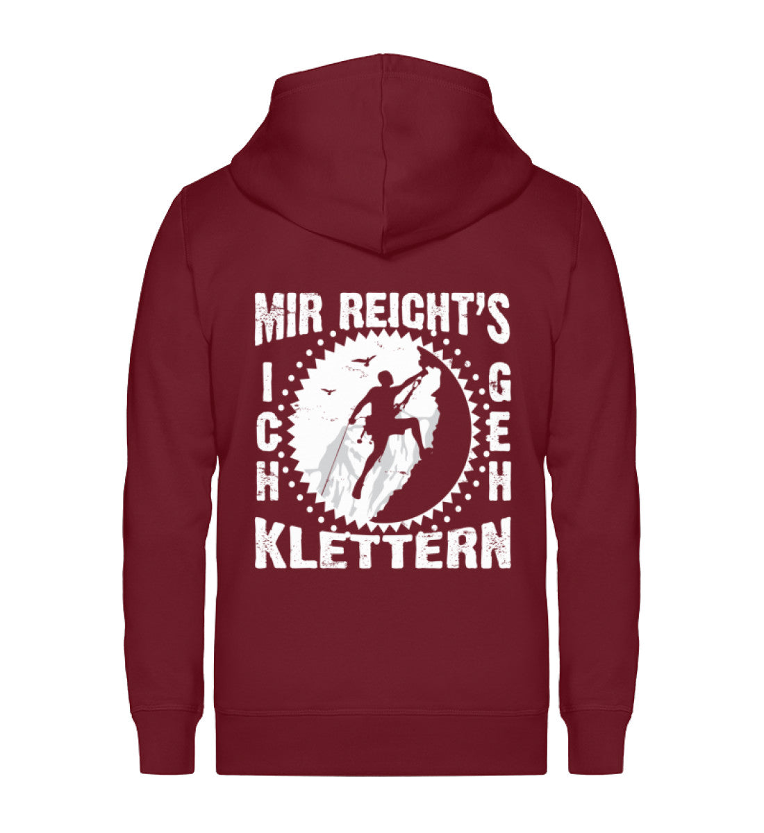 Mir reichts ich geh klettern - Unisex Premium Organic Sweatjacke klettern Weinrot