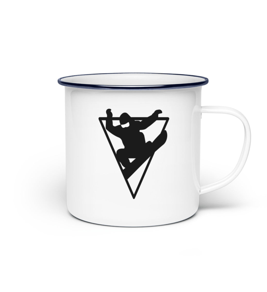 Snowboarder Geometrisch - Emaille Tasse snowboarden Default Title