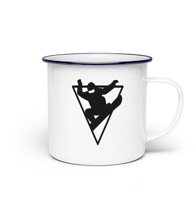 Snowboarder Geometrisch - Emaille Tasse snowboarden Default Title