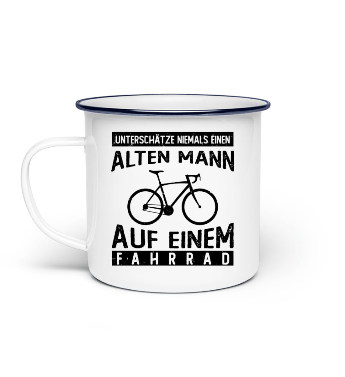 Alter Mann auf einem Fahrrad - Emaille Tasse fahrrad Default Title