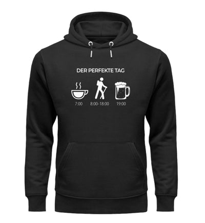 Der perfekte Tag - Unisex Premium Organic Hoodie wandern Schwarz