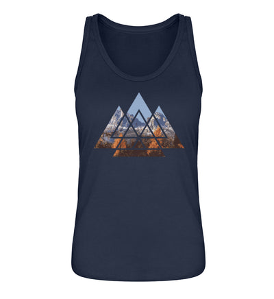 Berge Abstrakt - Damen Organic Tanktop berge wandern Navyblau