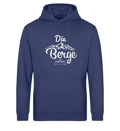 Berge rufen - Unisex Organic Hoodie berge wandern Navyblau