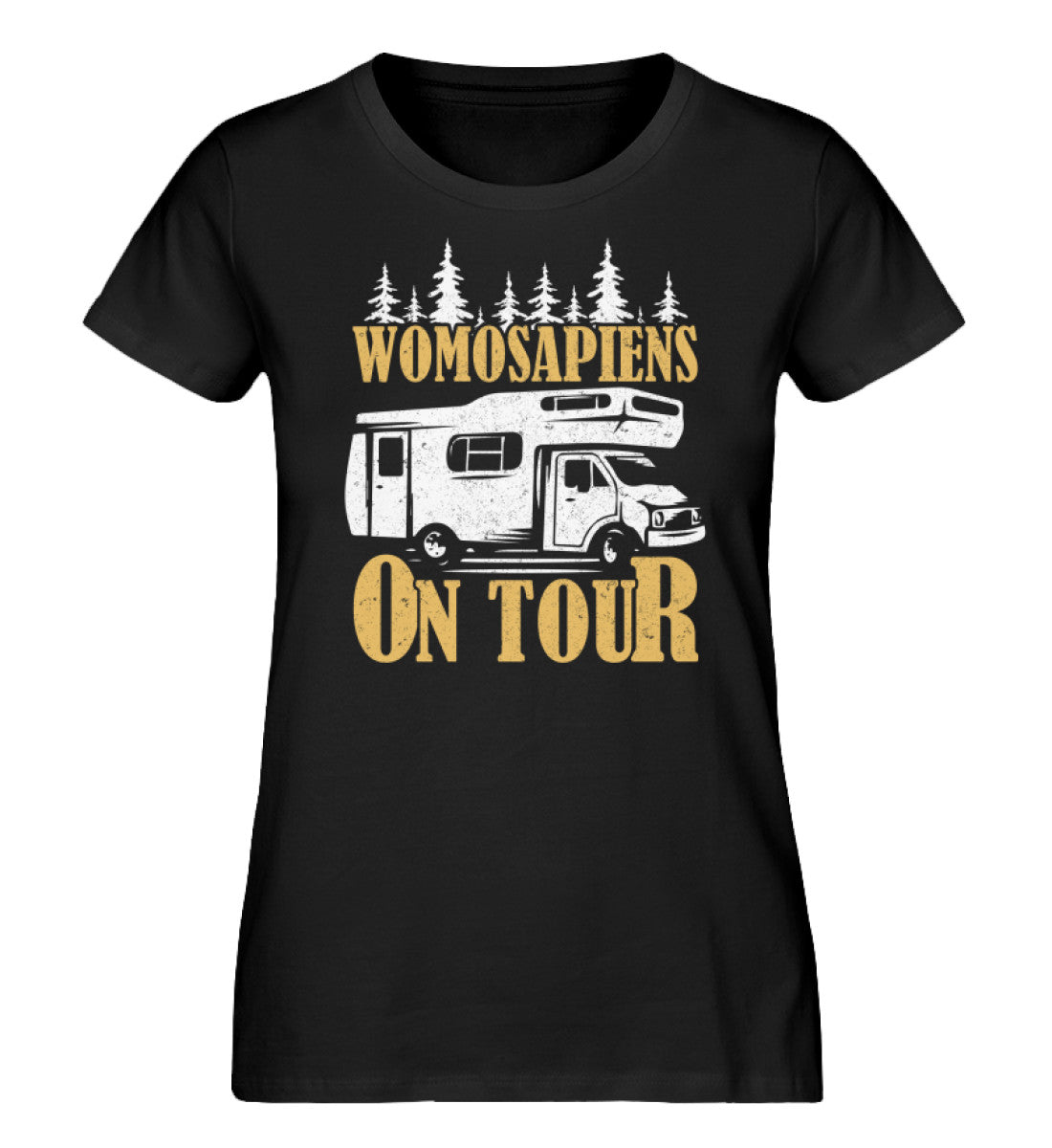 Womosapiens on Tour - Damen Organic T-Shirt camping Schwarz