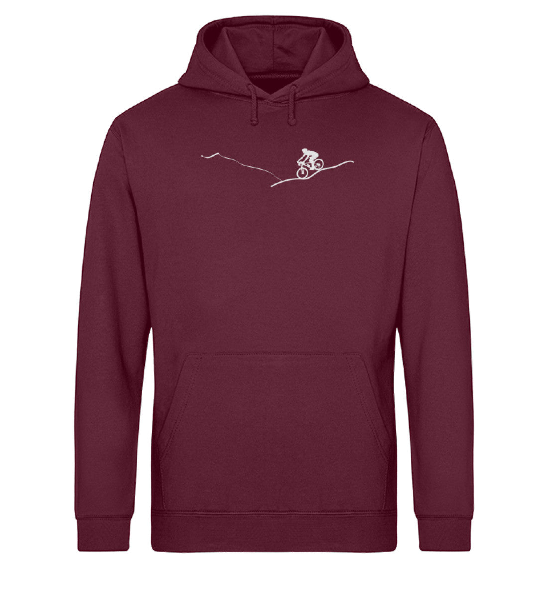 Mountainbiken am Hügel - Unisex Organic Hoodie mountainbike Weinrot