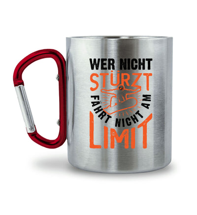 Wer nicht Stürzt - Karabiner Tasse snowboarden