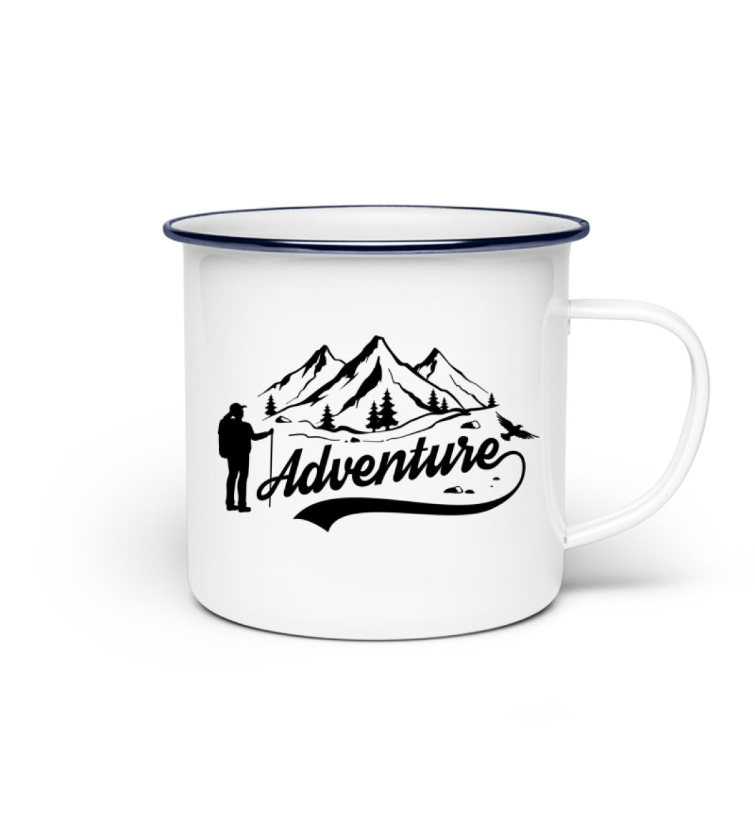 Adventure - Emaille Tasse berge camping wandern