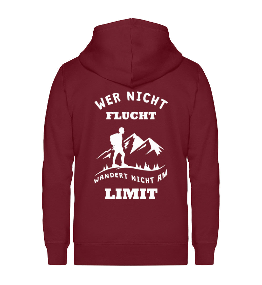 Wer nicht flucht wandert nicht am ~ - Unisex Premium Organic Sweatjacke Weinrot