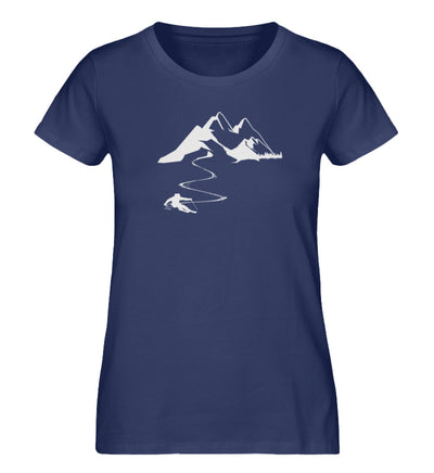 Skisüchtig - Damen Organic T-Shirt ski Navyblau