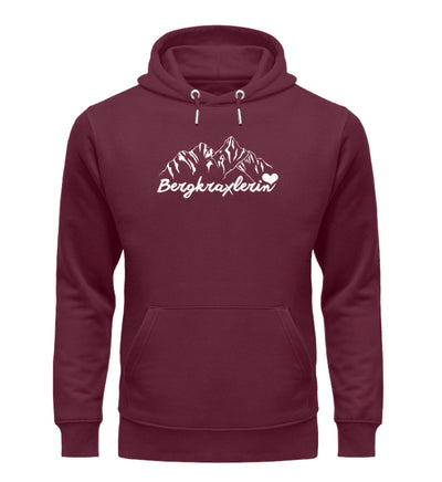 Bergkraxlerin - Unisex Premium Organic Hoodie berge wandern Weinrot