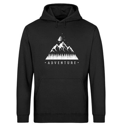 Adventure - Unisex Organic Hoodie berge camping wandern Schwarz