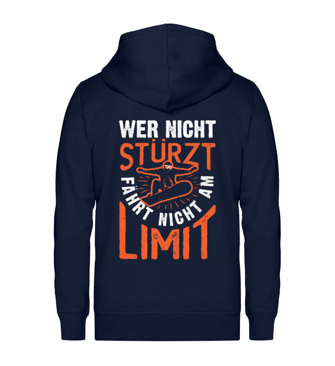 Wer nicht Stürzt fährt nicht am Limit ~ - Unisex Premium Organic Sweatjacke Navyblau