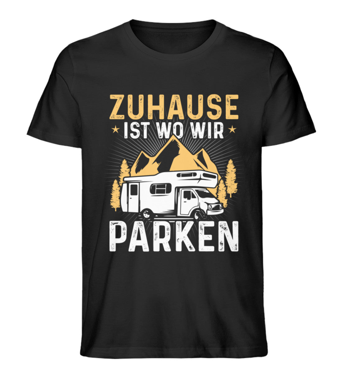 Zuhause ist wo wir parken - Herren Organic T-Shirt camping Schwarz