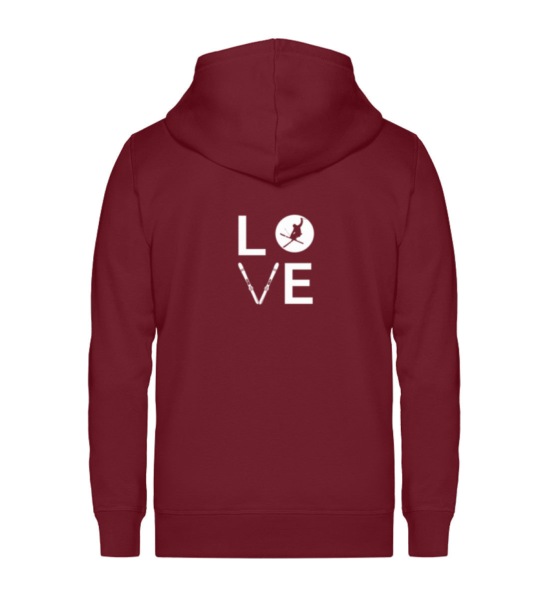 LOVE - Unisex Premium Organic Sweatjacke klettern ski Weinrot