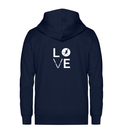 LOVE - Unisex Premium Organic Sweatjacke klettern ski Navyblau