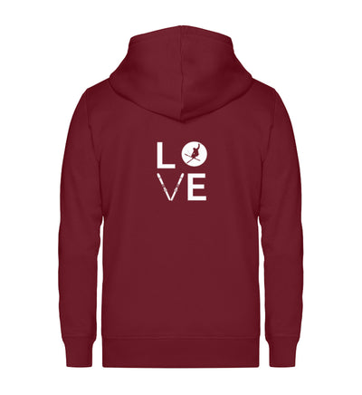 LOVE - Unisex Premium Organic Sweatjacke klettern ski Weinrot