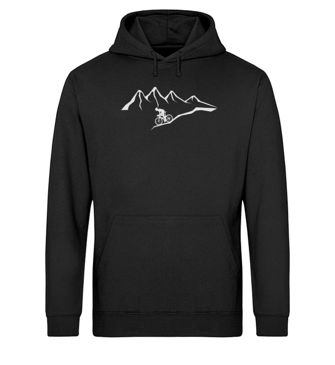 Berge und Biker - Unisex Organic Hoodie berge mountainbike wandern Schwarz