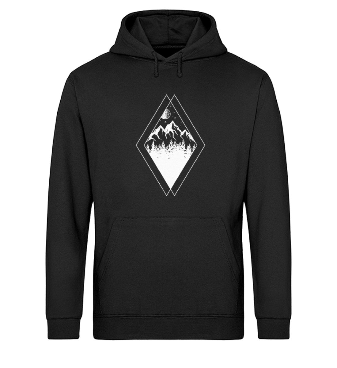 Gebirge - Geometrisch - Unisex Organic Hoodie berge Schwarz