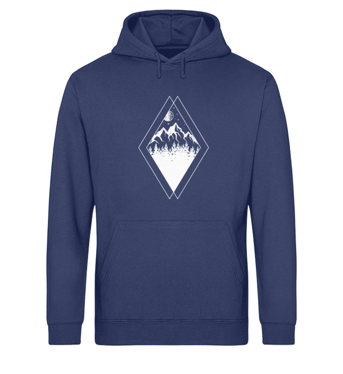 Gebirge - Geometrisch - Unisex Organic Hoodie berge Navyblau