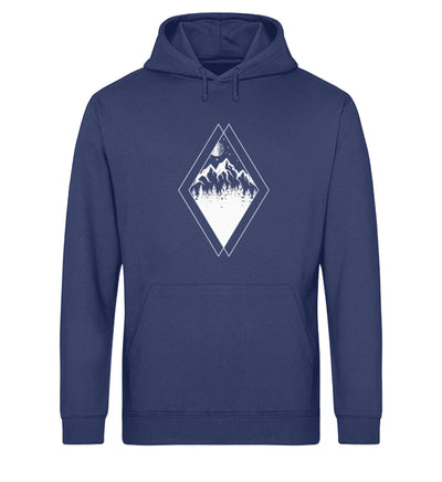 Gebirge - Geometrisch - Unisex Organic Hoodie berge Navyblau