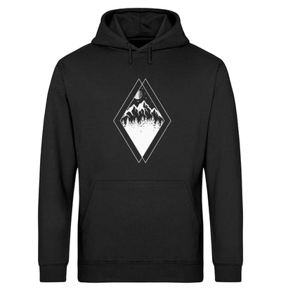 Gebirge - Geometrisch - Unisex Organic Hoodie berge Schwarz