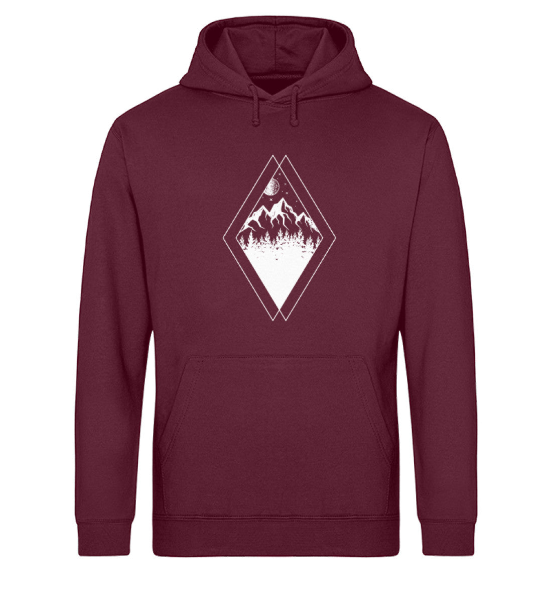 Gebirge - Geometrisch - Unisex Organic Hoodie berge Weinrot