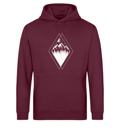 Gebirge - Geometrisch - Unisex Organic Hoodie berge Weinrot