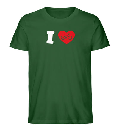 I Love Fahrrad - Herren Organic T-Shirt fahrrad mountainbike Dunkelgrün