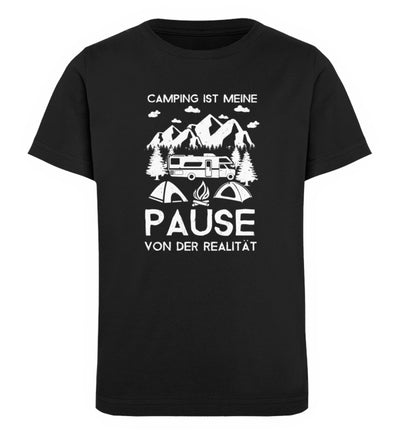 Camping - Pause von der Realität - Kinder Premium Organic T-Shirt camping Schwarz