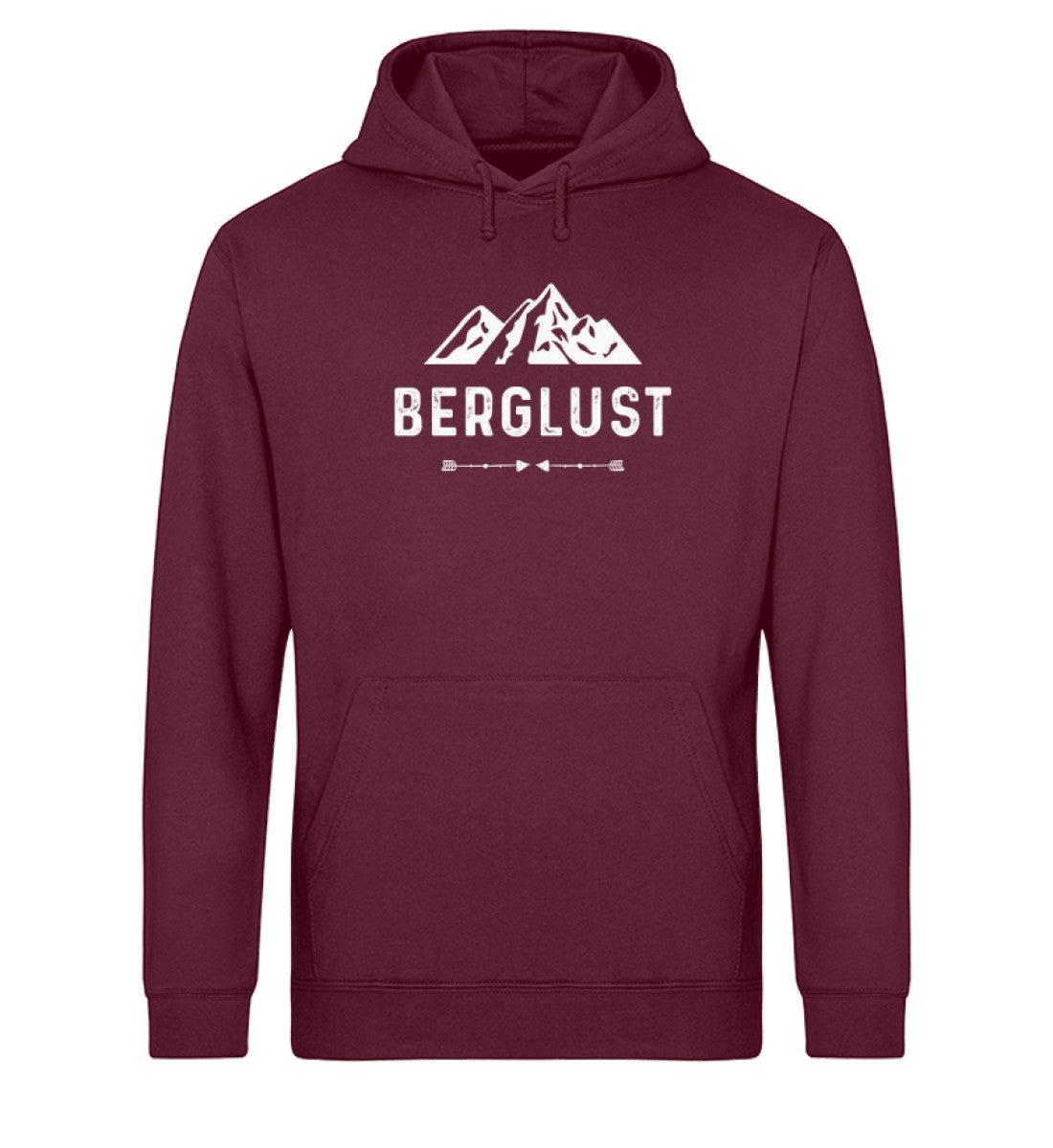 BERGLUST - Unisex Organic Hoodie berge wandern Weinrot