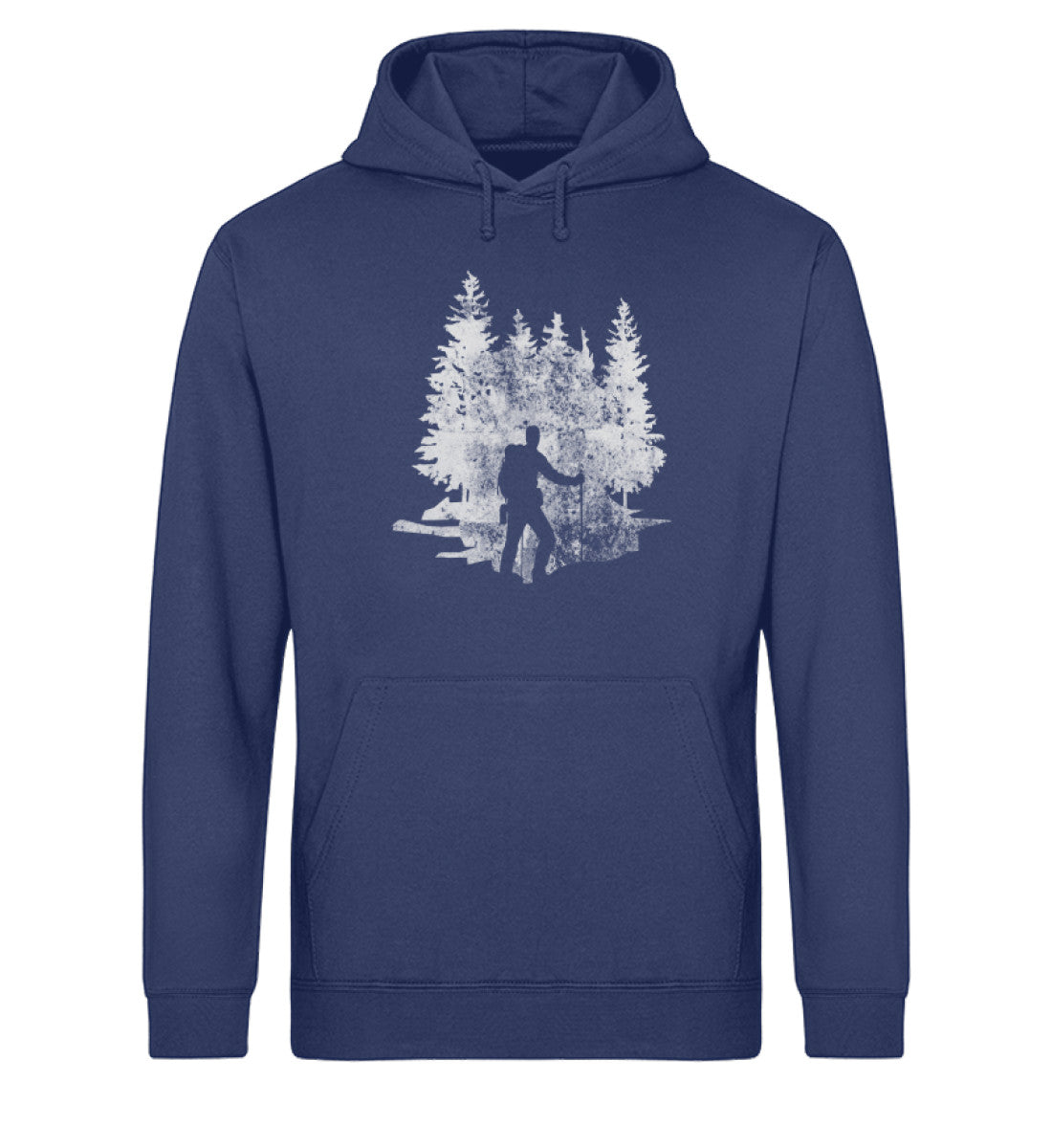 Wanderer Vintage - Unisex Organic Hoodie wandern Navyblau