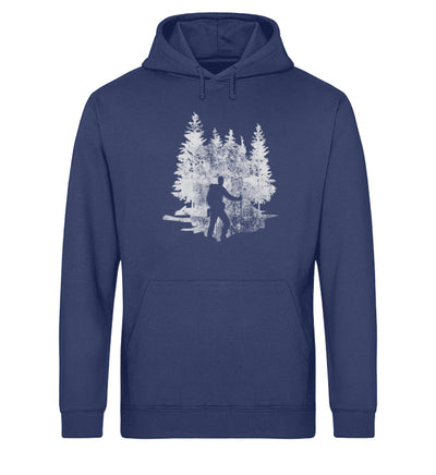 Wanderer Vintage - Unisex Organic Hoodie wandern Navyblau