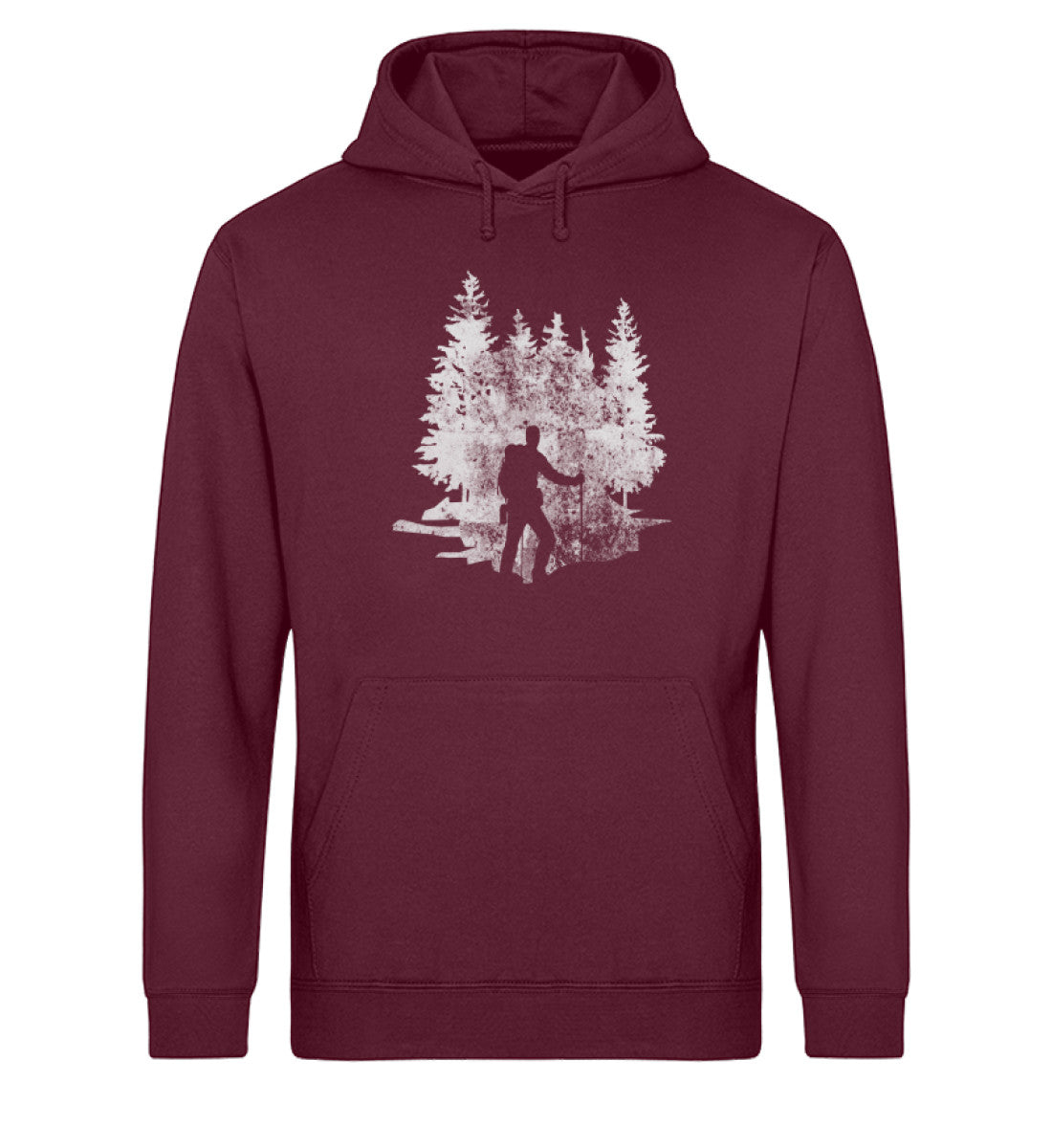 Wanderer Vintage - Unisex Organic Hoodie wandern Weinrot