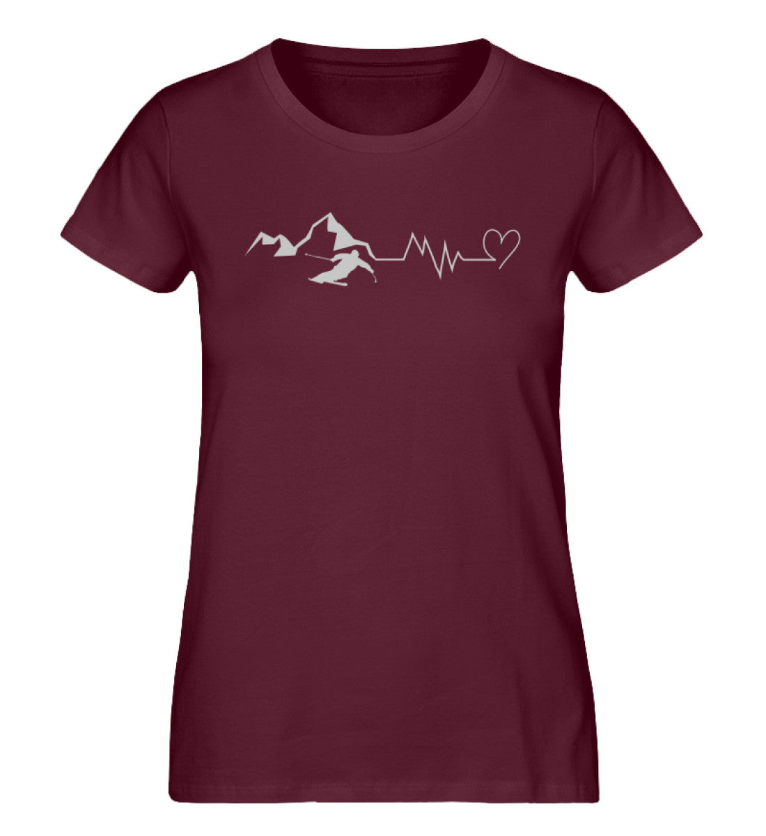 Skiverliebt - Damen Organic T-Shirt ski Weinrot