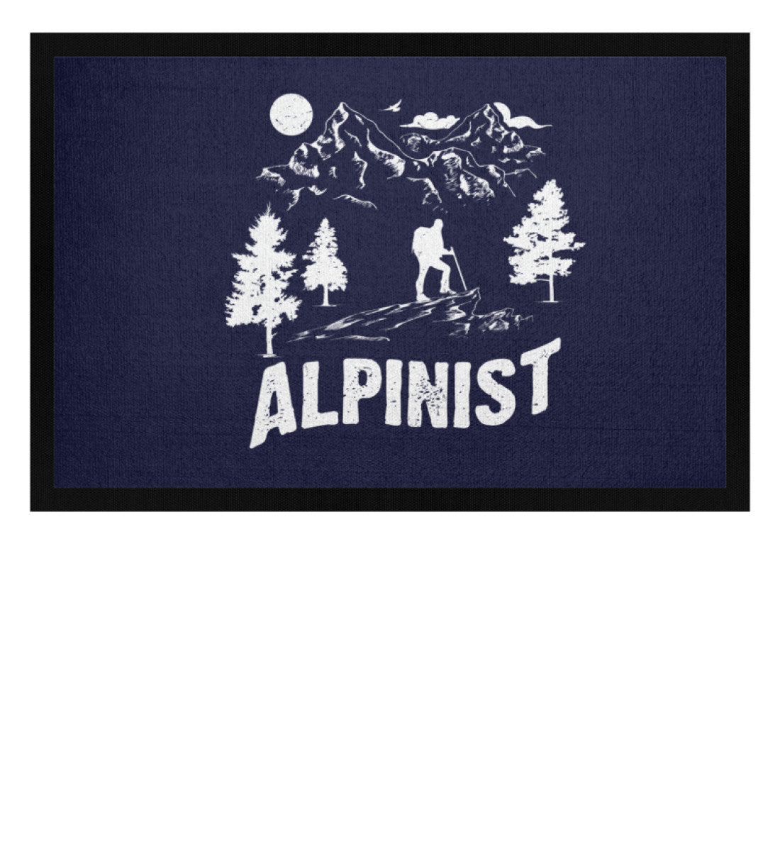 Alpinist. - Fußmatte mit Gummirand berge wandern Navy